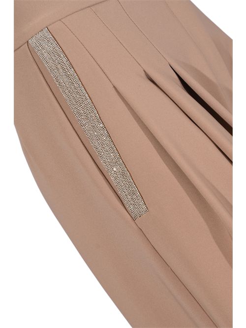 Pantalone ampio in cady con pieghe D. Exterior | 629206MOCH